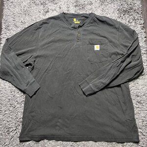 Carhartt Shirt Mens XL Black Long Sleeve Crew Neck Workwear Original Fit Casual